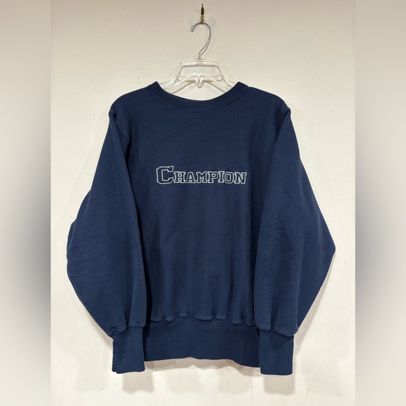 Vintage 90s Champion Spell out Reverse Weave Sweatshirt Size Medium - Picture 1 of 4